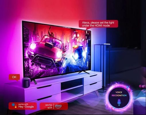 RGB LED Strip Lampu Dengan Musik Sync Remote Control TV Lampu Belakang Untuk Ambiance Yang Hidup