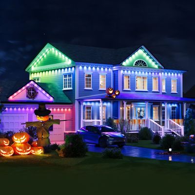 Airproof Electric RGBIC CCT Smart Eave String Outdoor Wall Lights Untuk Pernikahan